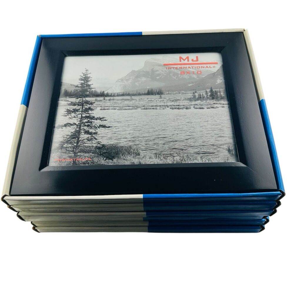 8”x 10" Photo Picture Frame Solid Wood Black Satin Finish Glass Insert Lot Of 6